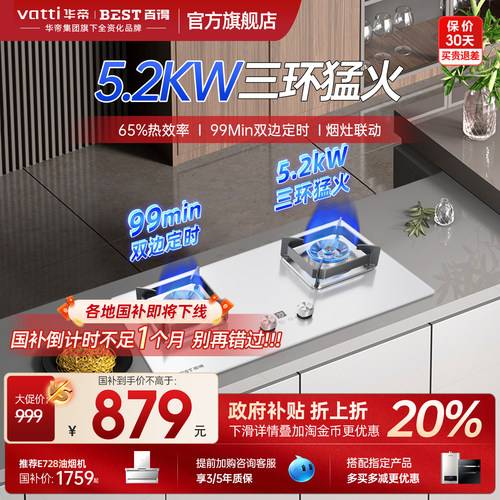 百得联动双边智能定时猛火灶