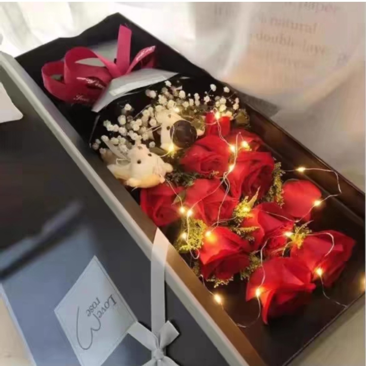 真花红玫瑰花束百合鲜花送女友老婆生日礼物全国同城速递北京广州