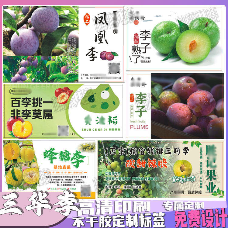 定制三华李标签青脆李半边红不干胶蜂糖李玫瑰李贴纸黄金奈李商标,个性定制/设计服务/DIY,不干胶/标签,淘宝优惠券,粉丝福利购,淘宝优惠卷