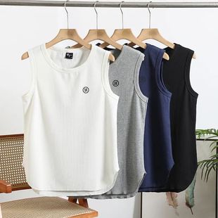 透气华夫格 汗衫 夏季 薄款 运动休闲亲肤背心T恤潮 男士 打底苾备