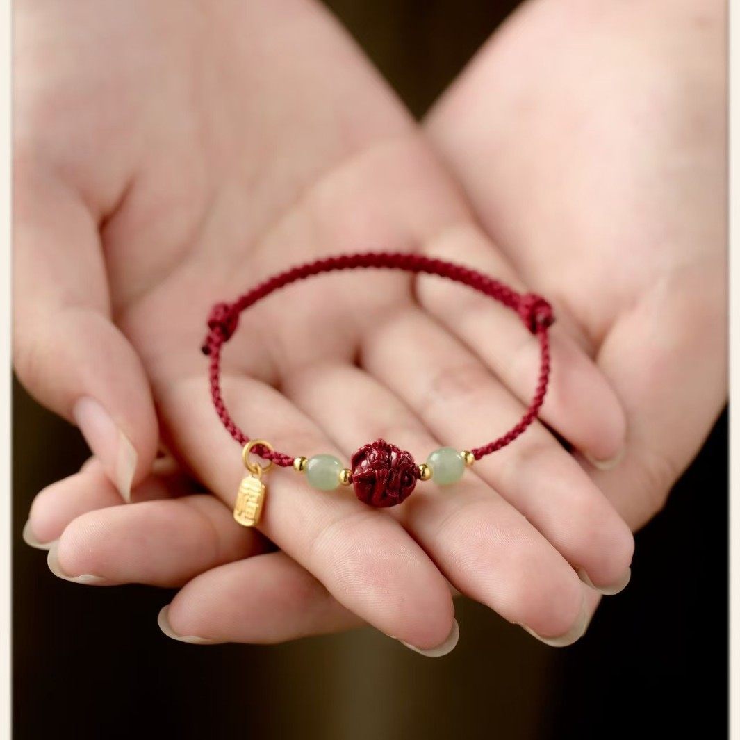 正宗蛇年本命年十二生肖朱砂手链小红绳女和田玉情侣女生手绳礼物,饰品/流行首饰/时尚饰品新,手链,淘宝优惠券,粉丝福利购,淘宝优惠卷