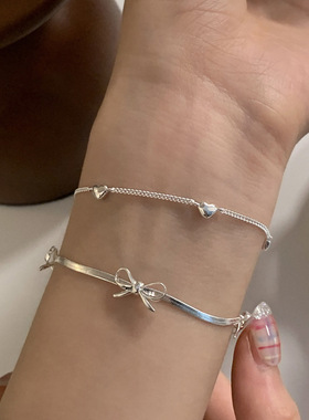 韩系韩版爱心环形手链纤细素链女个性百搭小众高级感轻奢夏季新品