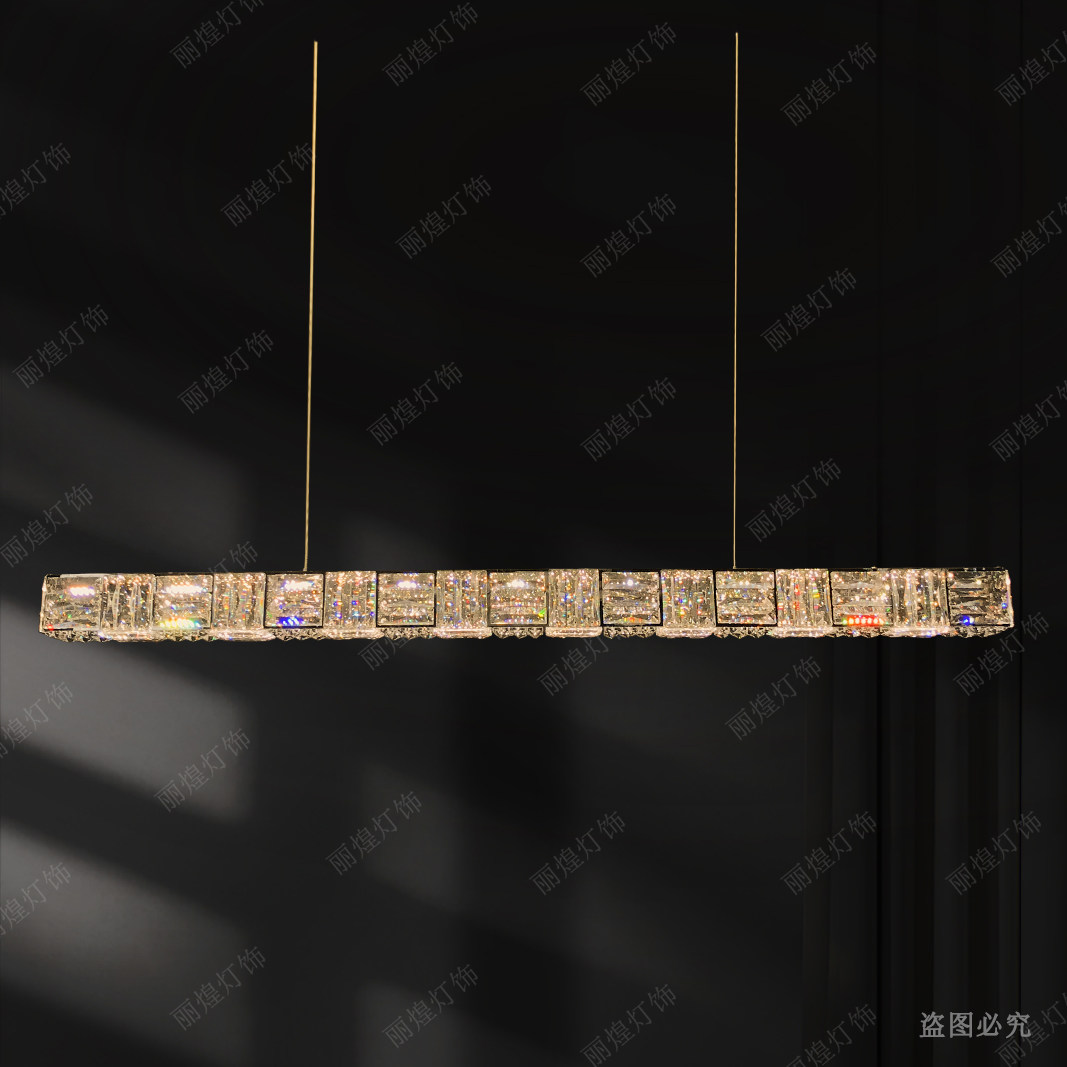 现代简约奢华轻奢极简风一级K9水晶餐厅吧台吊灯酒店饭店吊灯