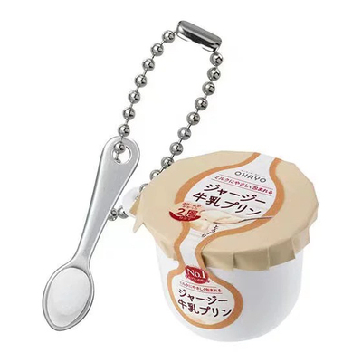 日本Ohayo牛乳布丁扭蛋冰淇淋吊饰可爱包包挂件