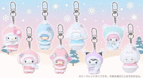 新品日本三丽鸥雪精灵雪人日式甜点和果子盲盒挂件