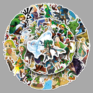 50张塞尔达传说贴纸时之笛萨莉亚林克周边防水装饰保温杯电脑贴纸