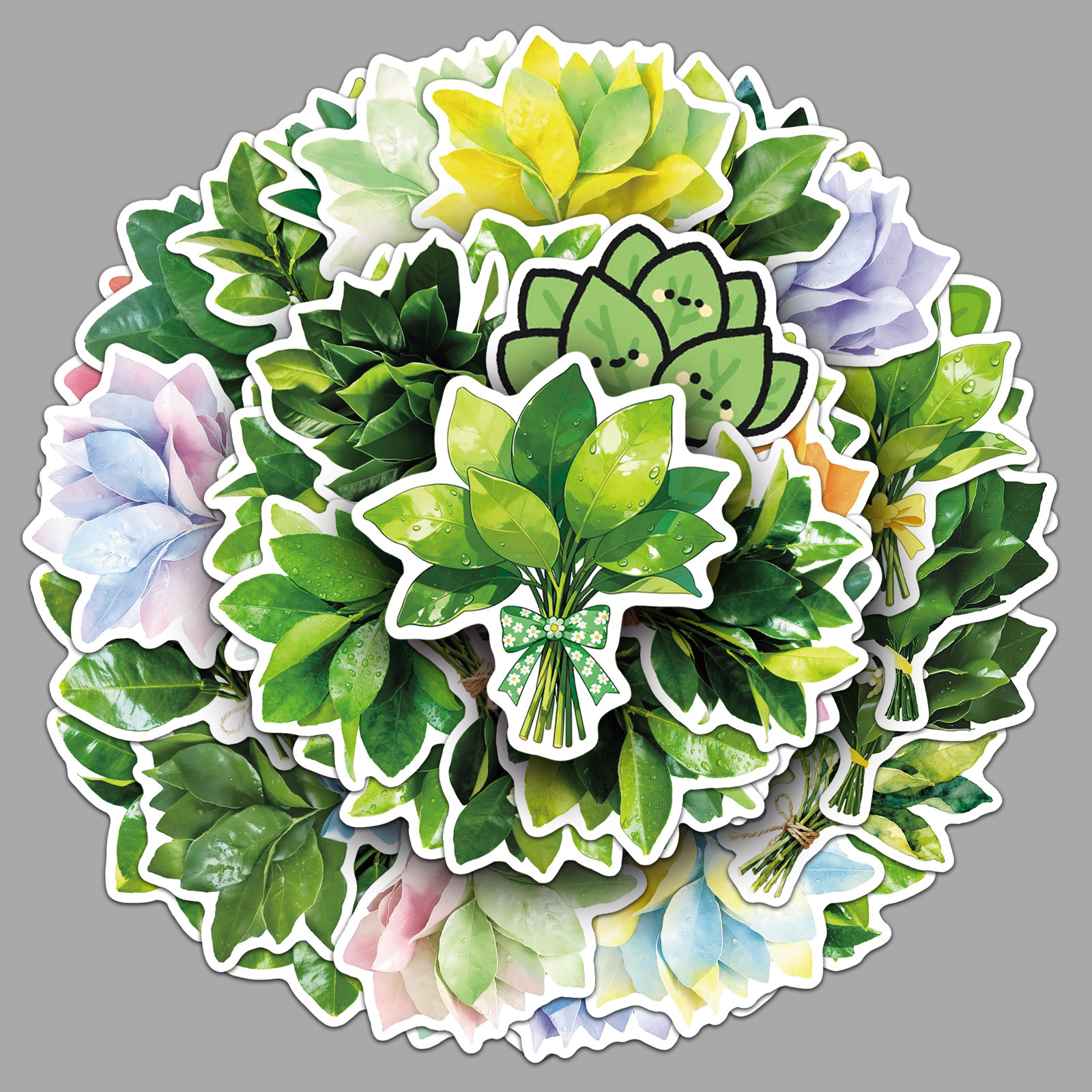 50张柚子叶手机壳贴纸彩绘植物好运祝福装饰防水玻璃窗行李箱贴纸,文具电教/文化用品/商务用品,贴纸/立体贴纸,淘宝优惠券,粉丝福利购,淘宝优惠卷