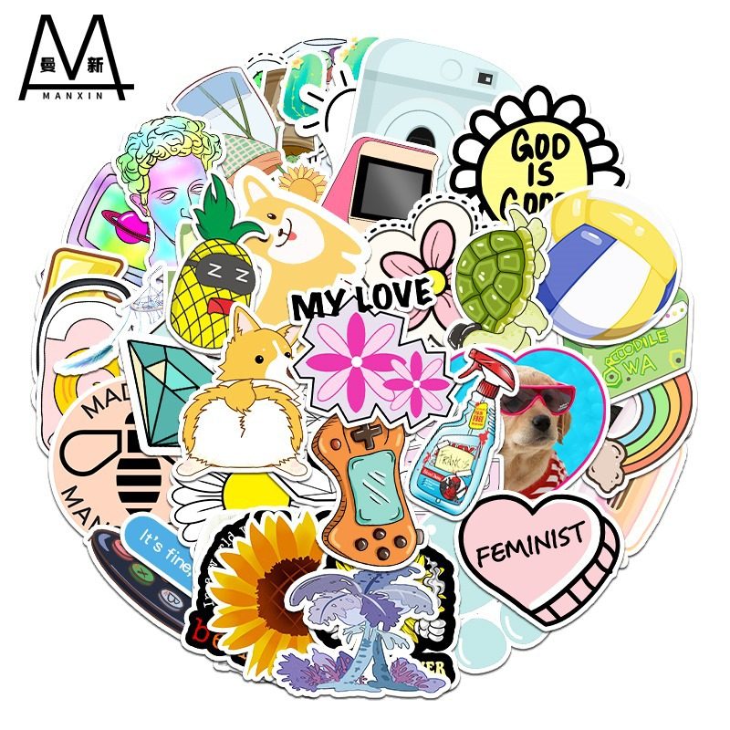 50张不重复vsco涂鸦贴纸行李箱