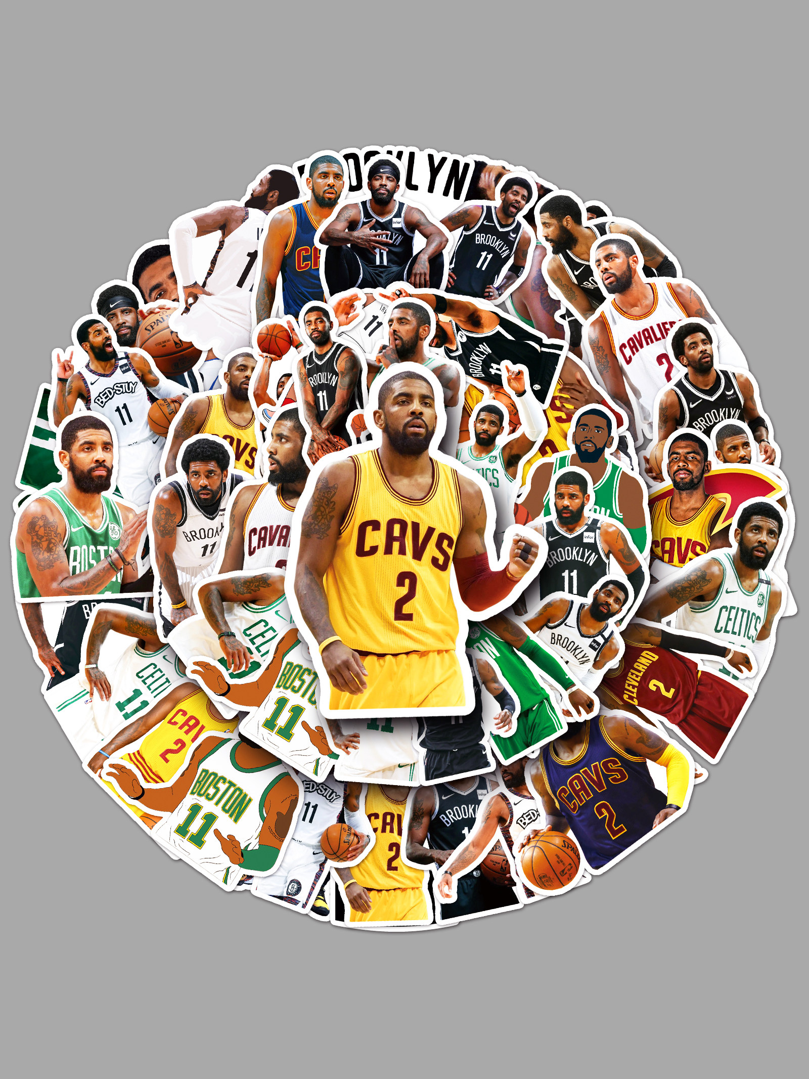 50张欧文nba篮球球星周边贴纸咕卡素材diy手账本笔记本防水可滴胶