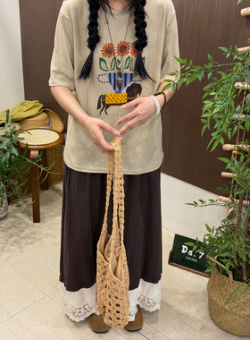 DA.7-夏上新夏日印花小马花朵珠子百搭显瘦短袖T恤8575