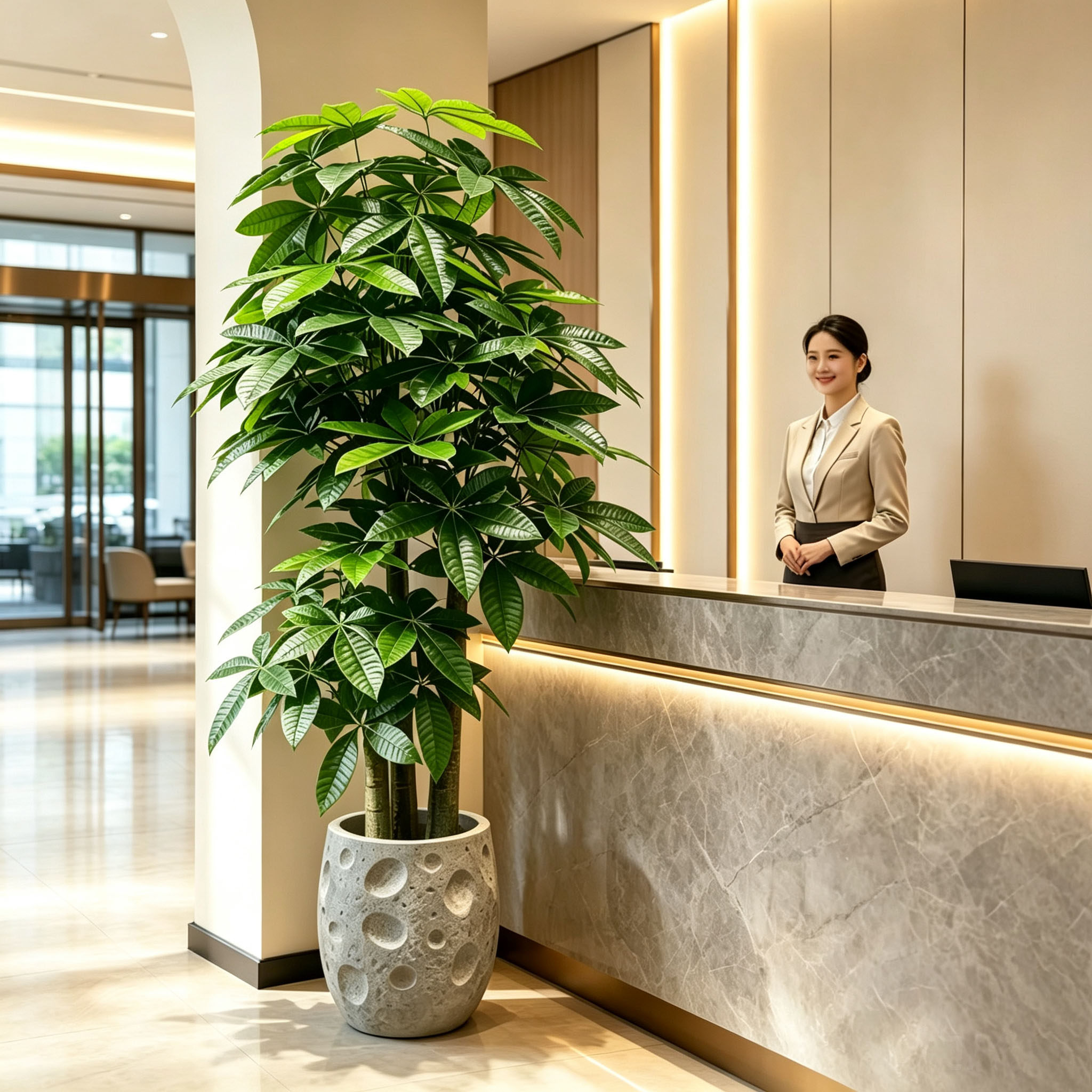 仿真绿植发财树盆栽高端轻奢室内客厅落地装饰花大型仿生植物假树