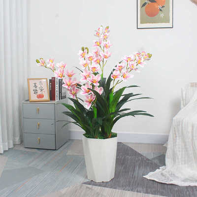 塑料花兰花落地装饰植物室内客厅