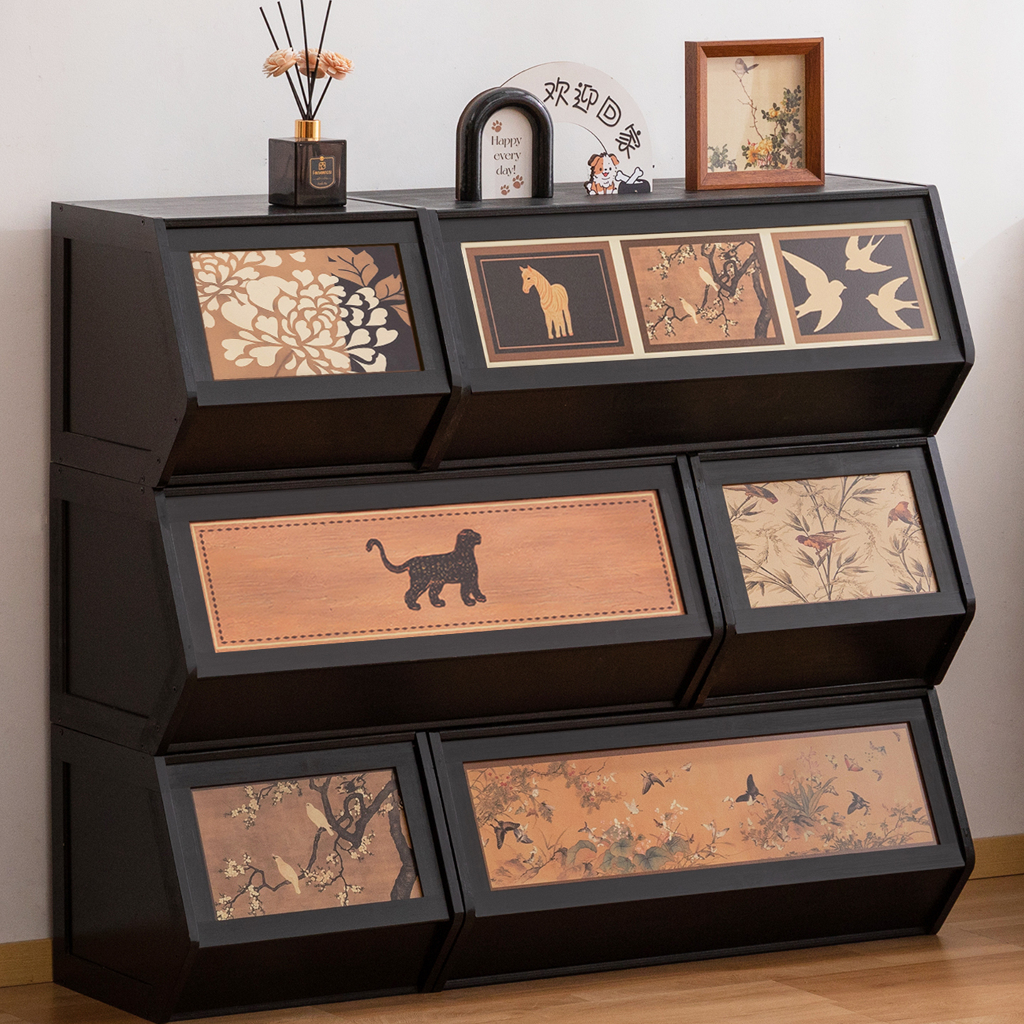 靠墙五斗柜简约现代卧室床头收纳