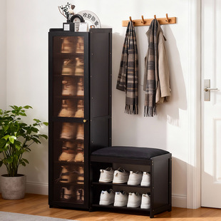 简约换鞋凳门口家用穿鞋凳子可坐可收纳储物入户鞋柜坐凳一体进门