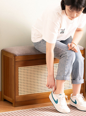 换鞋凳家用门口鞋柜坐凳一体简易鞋架进门软包坐垫可坐入户穿鞋凳