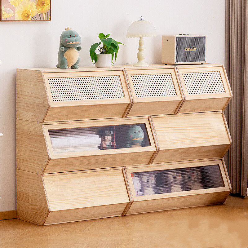 收纳柜子置物柜实木家用零食客厅杂物储物房间多层卧室整理架书柜