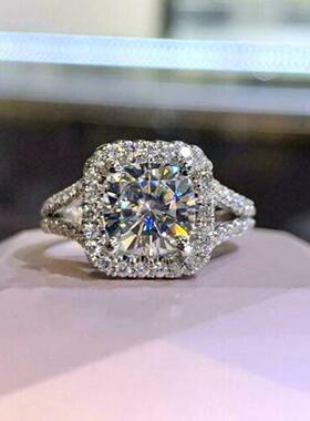 轻奢电商热卖 欧美时尚奢华仿托帕石订婚戒指女 Wedding Ring
