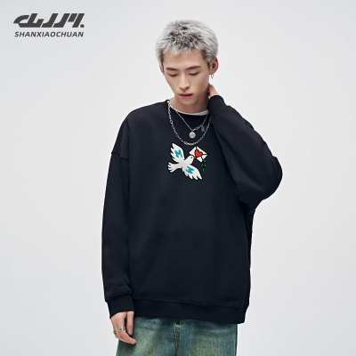 山小川卫衣男款秋冬季加绒加厚圆领长袖2025新款保暖无帽男生上衣