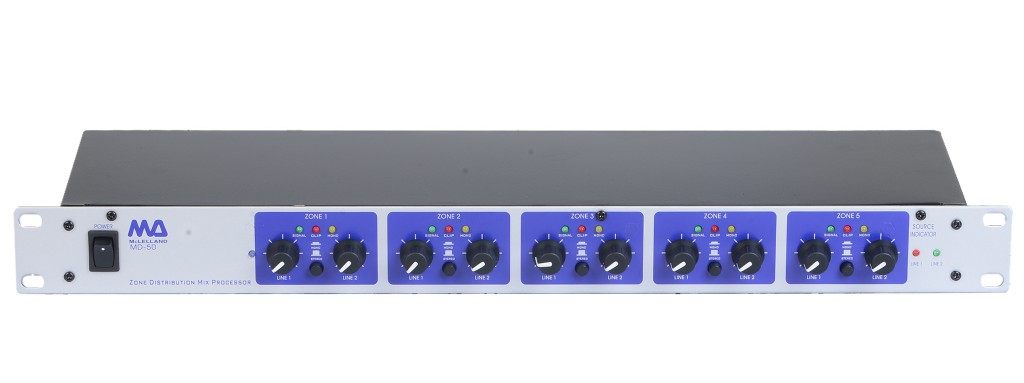 Mclelland 2进10出音频信号分配器及分区管理器。