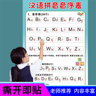 小学一年级下学期汉语拼音音序表26个拼音字母大小写拼音挂图儿童