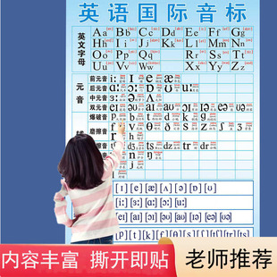 英语英标挂图音标48个国际音标表墙贴英语学习神器小初中高中