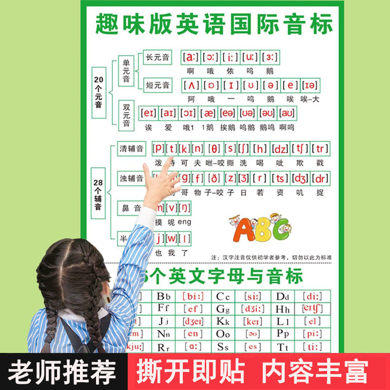 趣味音标学习挂图入门自学
