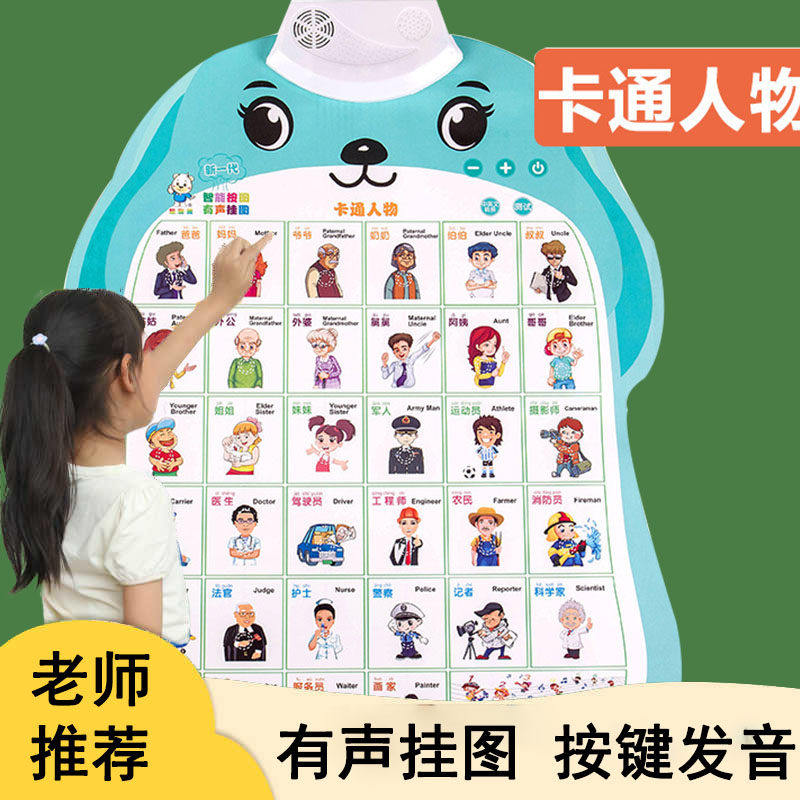 儿童早教有声挂图幼儿启蒙认知点读发声家庭人物称呼称谓职业挂画