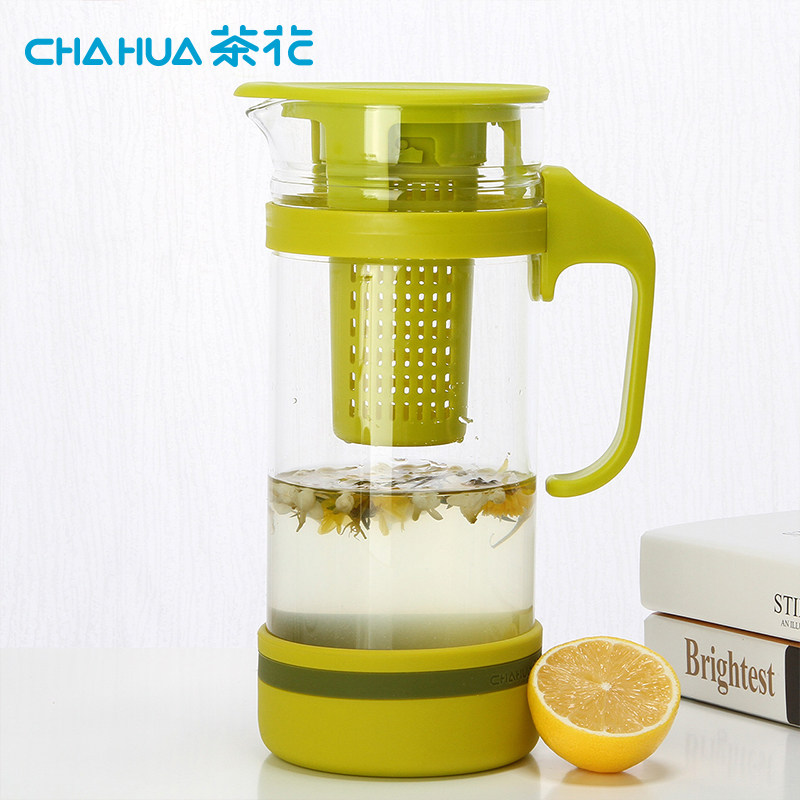 茶花高硼硅玻璃滤茶杯冷水壶