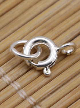S925纯银手链扣 银扣头 项链扣环配件 项链扣子 接头 项链接头扣