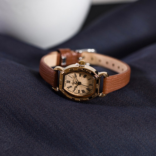 聚利时正品女士手表细带小巧气质学生简约防水复古酒桶女表礼盒