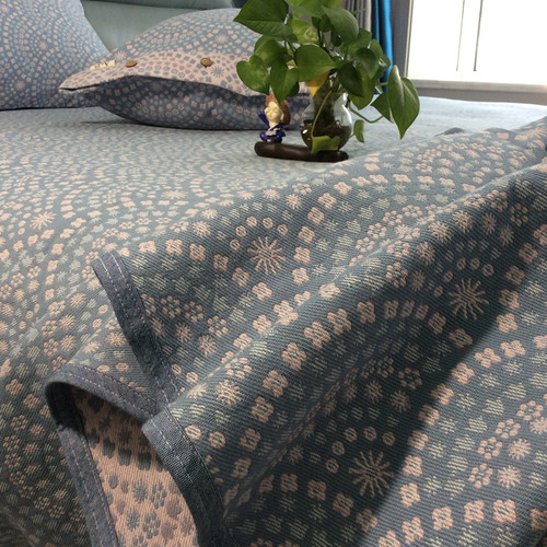 双面提花山东老粗布凉席三件套厚