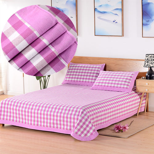 出口精品纯棉加厚老粗布凉席亚麻空调席折叠席床单三件套夏季席子