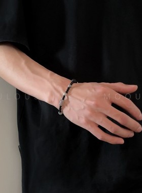 非金属玻璃手链 简约百搭编织手链男女弹力绳夏季冷淡风ins手环