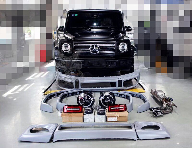 新款大G W464 G350 G500 G550 升级 G63 包围 前杠 轮眉 中网灯罩