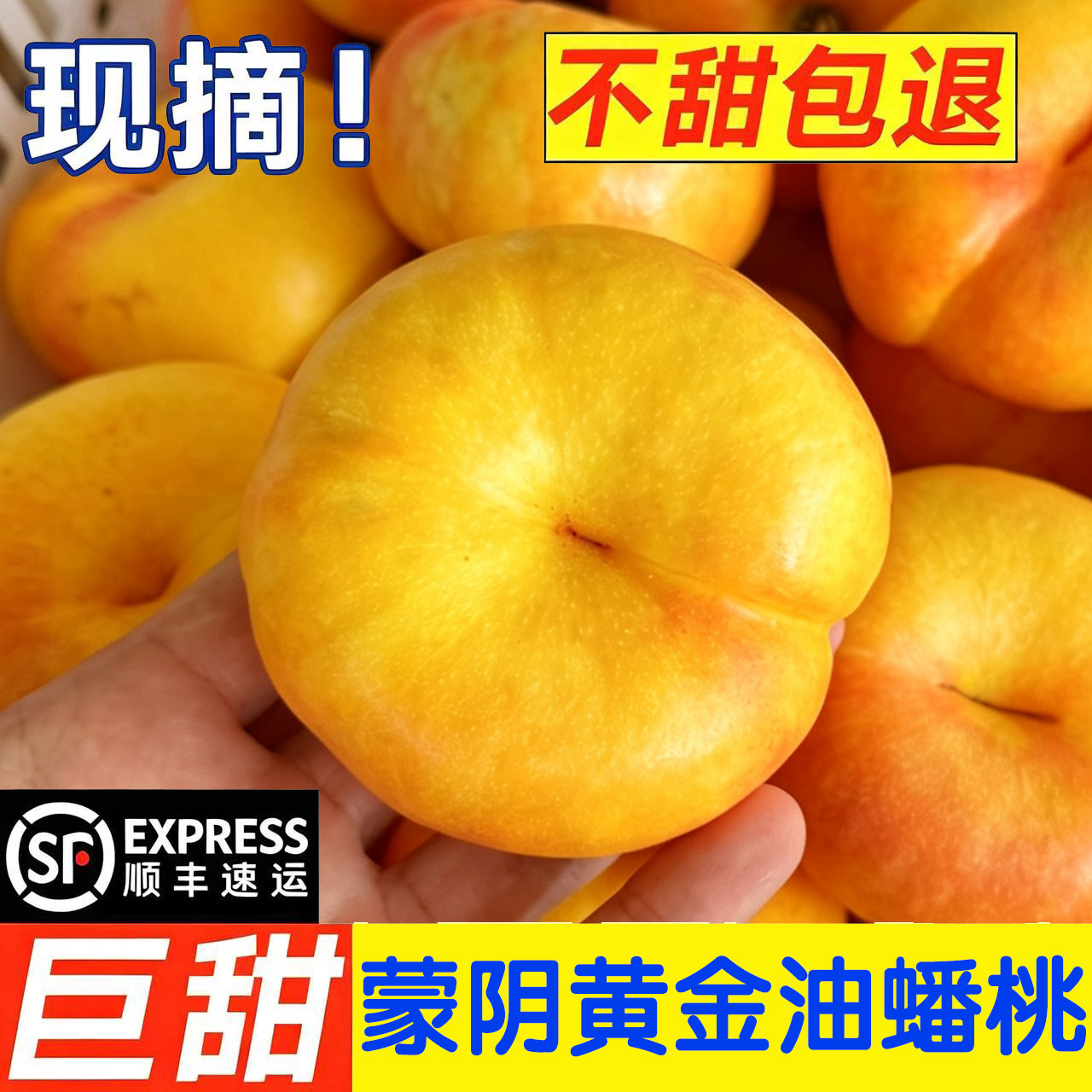 黄金油蟠桃新鲜水果现摘现发黄油桃山东蒙阴当季新鲜大彩虹蟠桃子