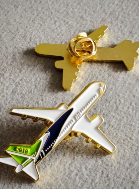 金属C919航空飞机胸针航展金属c929徽章模型纪念品胸章礼