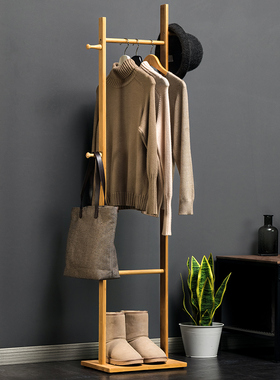 挂衣架落地衣帽架卧室置物架床边晚上放衣服神器房间床头立式入户