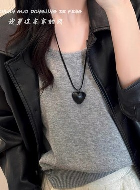 黑色锁骨链复古毛衣链