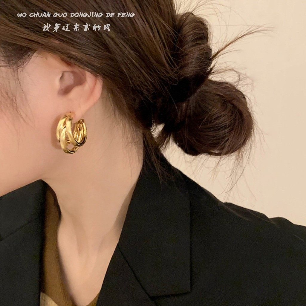 「全店买二赠一」简约耳圈金属耳环女设计感耳圈复古圈圈耳钉耳饰