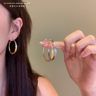 「全店买二赠一」金大圆圈耳环气质素圈简约耳钉韩版高级感耳环女