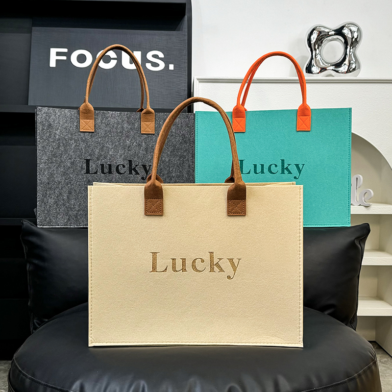 毛毡包定制logo大容量青