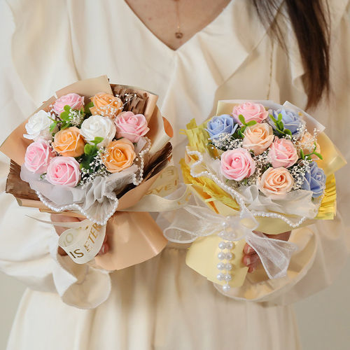 创意玫瑰香皂花小花束永