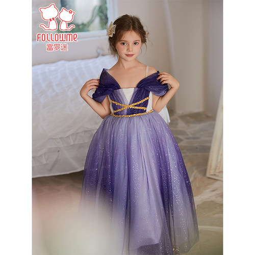 富罗迷女童礼服轻奢小众高端2024新款夏季走秀表演出小女孩公主裙