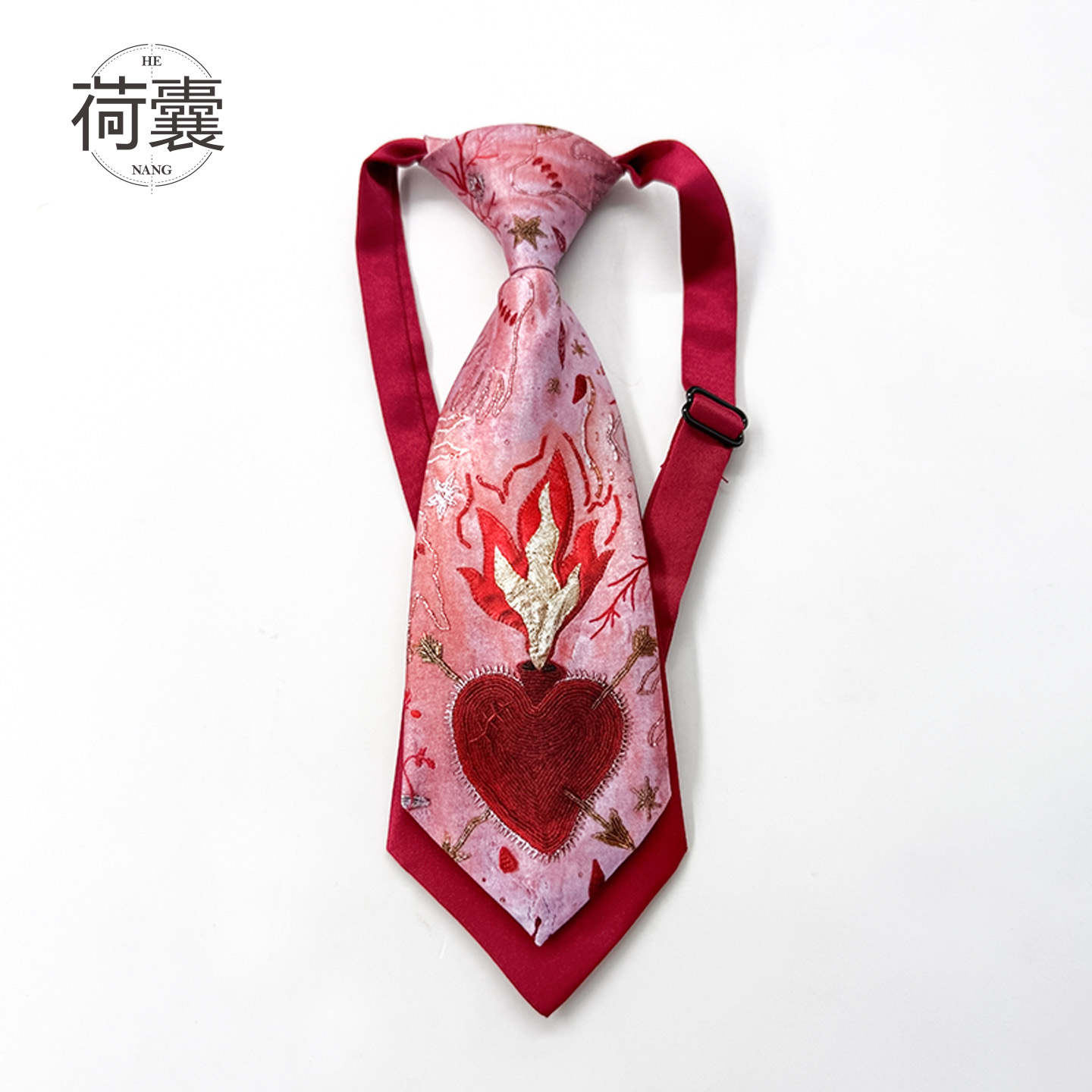 荷囊原创双层ins免打小领带短款