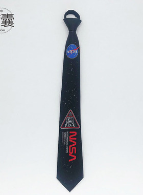 荷囊原创领带刺绣黑色懒人拉链设计感衬衫男女jkdk文艺酷个性nasa