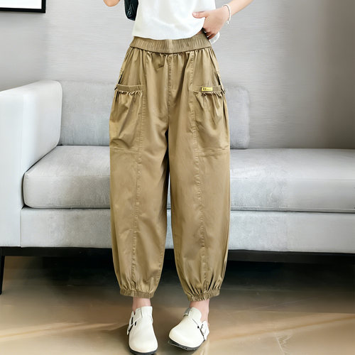 春夏水洗棉宽松显瘦九分灯笼裤