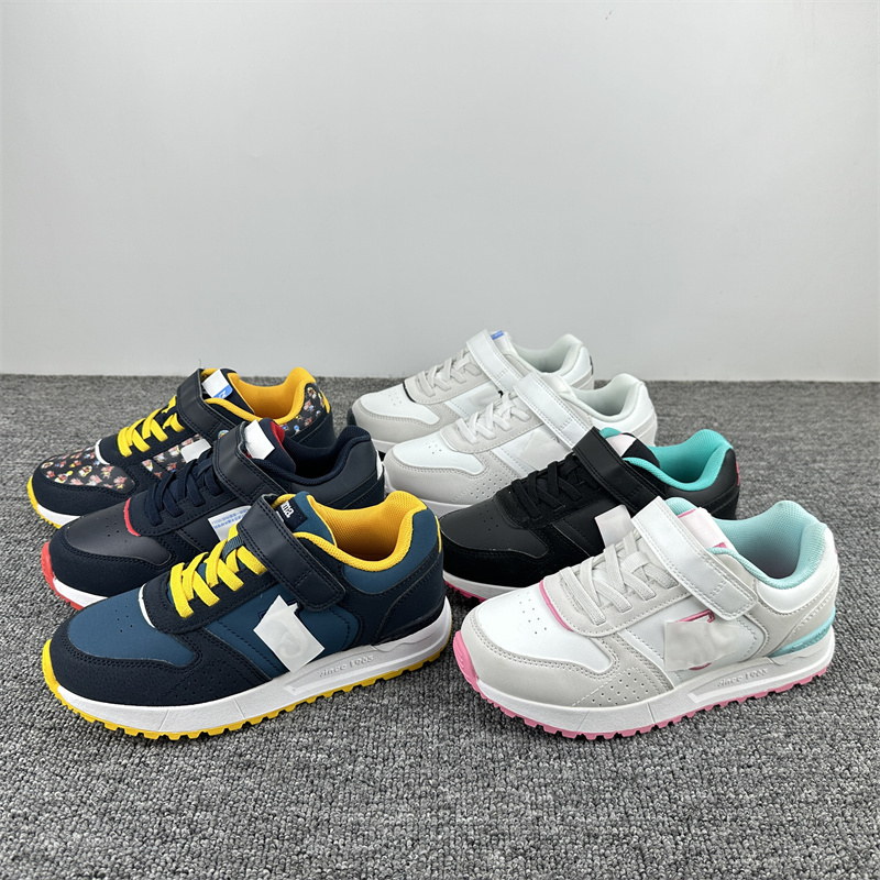 外贸原单西班牙新款男女童春秋款运动鞋革面防水防滑跑步鞋休闲鞋