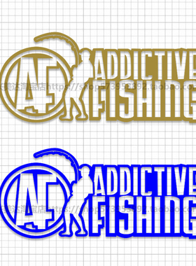 钓鱼有瘾钓箱汽车贴纸渔友改装Addictive Fishing反光后窗HF车贴