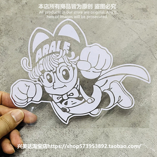 则卷阿拉蕾丁小雨超人卡通单色镂空 车窗 车身笔记本汽车贴纸装饰