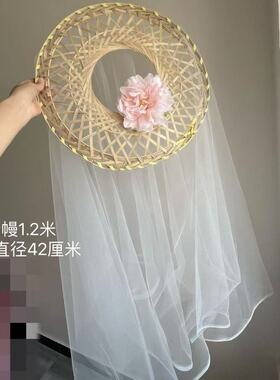 防晒氛围绢纱帷帽成品1个夏季